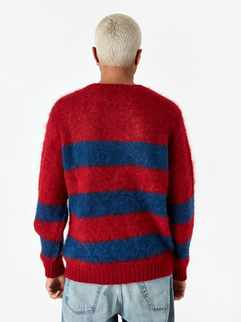 Undercover JohnUNDERCOVER Striped Knit Jumper (JUX4901-1) - Red Border - Red