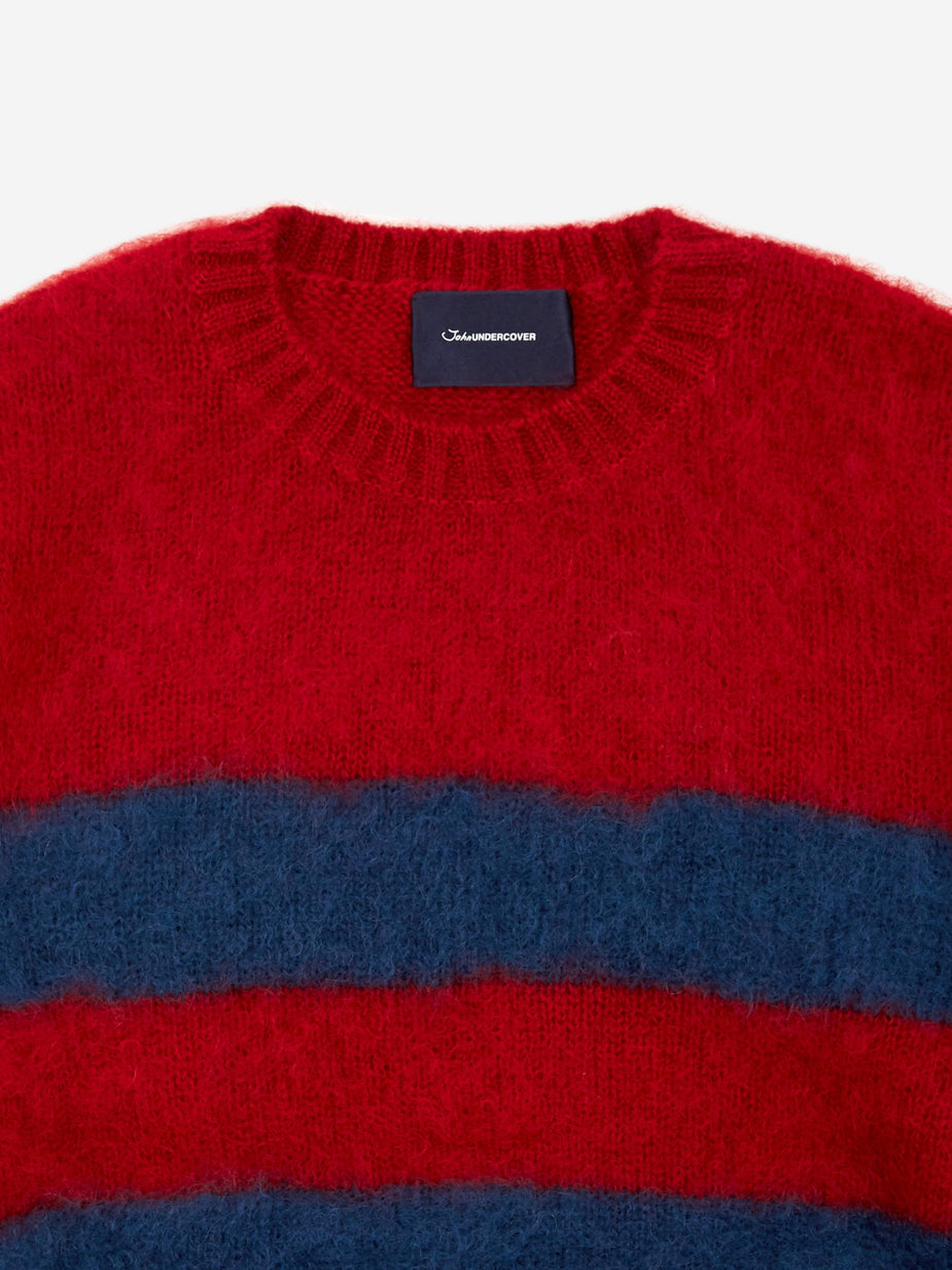Undercover JohnUNDERCOVER Striped Knit Jumper (JUX4901-1) - Red Border - Red