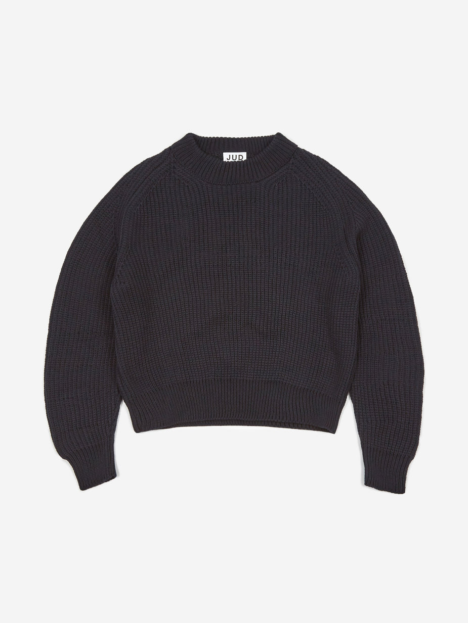 JUD JUD Little Town Half Cardigan Sweater - Navy - Blue