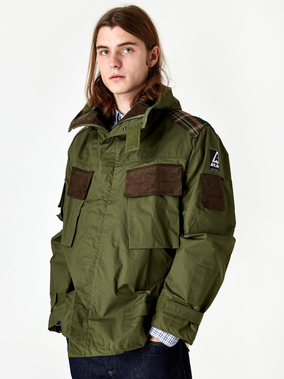 Junya Watanabe Man Junya Watanabe MAN x Ark Air Coated Cotton Canvas Check Coat - Khaki - Neutrals