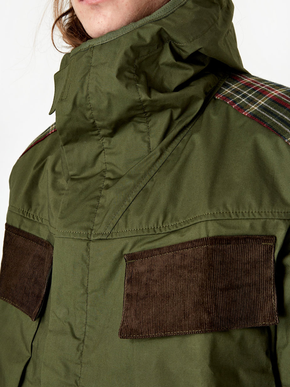 Junya Watanabe Man Junya Watanabe MAN x Ark Air Coated Cotton Canvas Check Coat - Khaki - Neutrals
