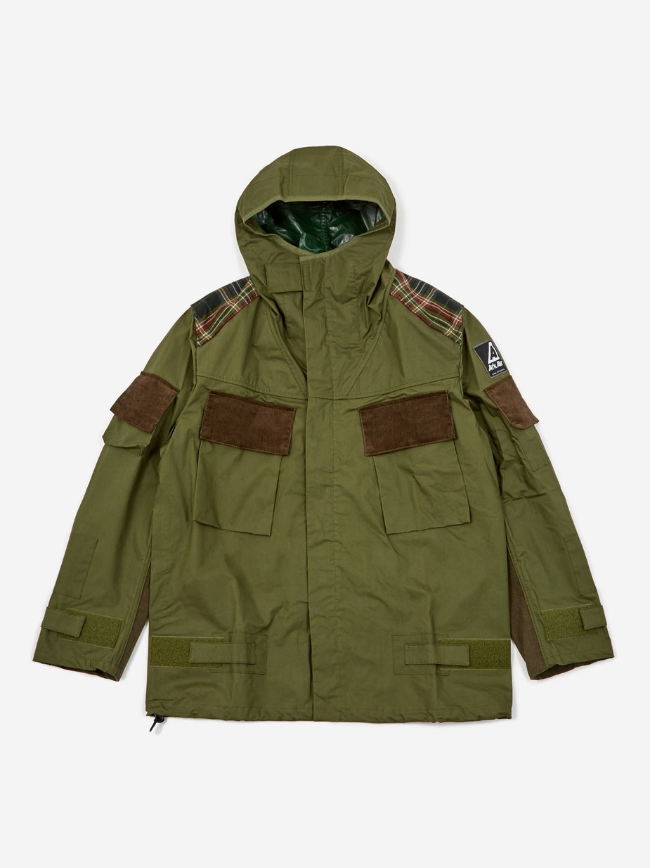 Junya Watanabe Man Junya Watanabe MAN x Ark Air Coated Cotton Canvas Check Coat - Khaki - Neutrals