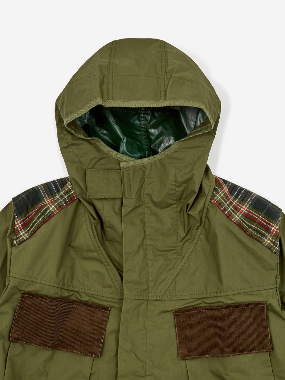 Junya Watanabe Man Junya Watanabe MAN x Ark Air Coated Cotton Canvas Check Coat - Khaki - Neutrals