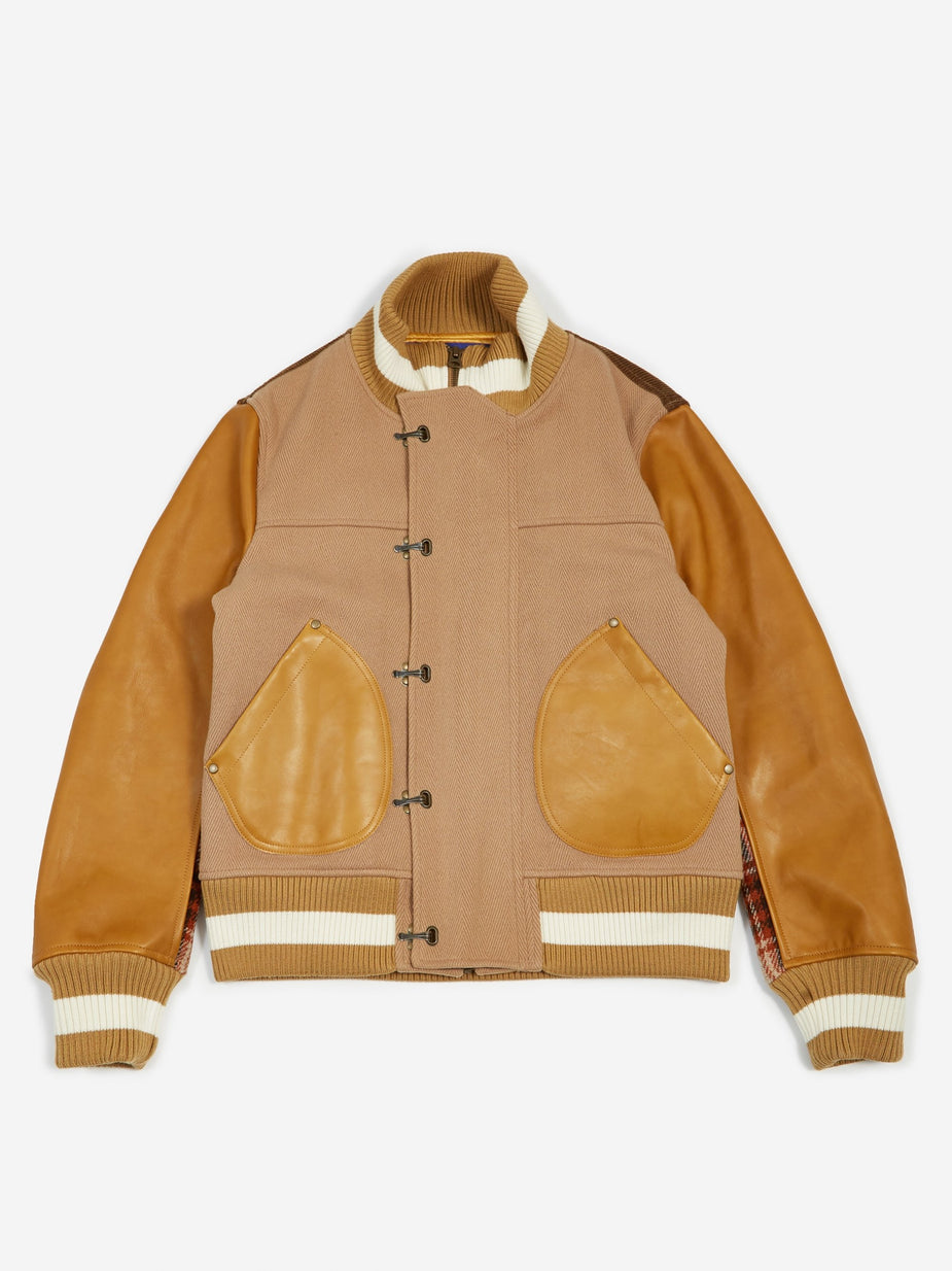 Junya Watanabe Man Junya Watanabe MAN Wool Herringbone Cowhide Jacket - Camel/Beige - Neutrals