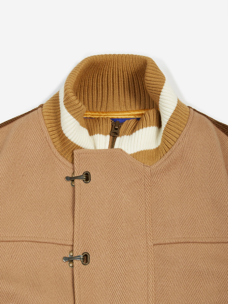 Junya Watanabe Man Junya Watanabe MAN Wool Herringbone Cowhide Jacket - Camel/Beige - Neutrals