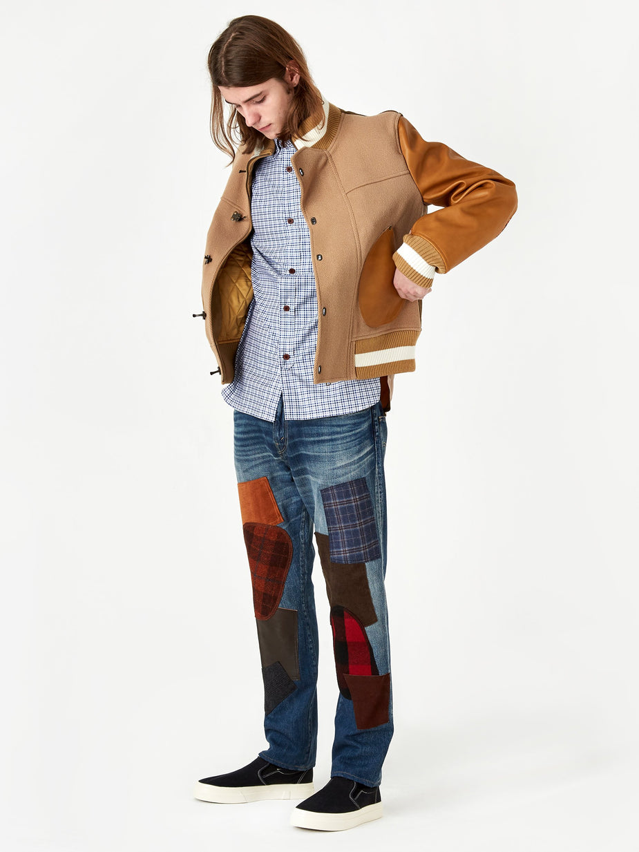Junya Watanabe Man Junya Watanabe MAN Wool Herringbone Cowhide Jacket - Camel/Beige - Neutrals