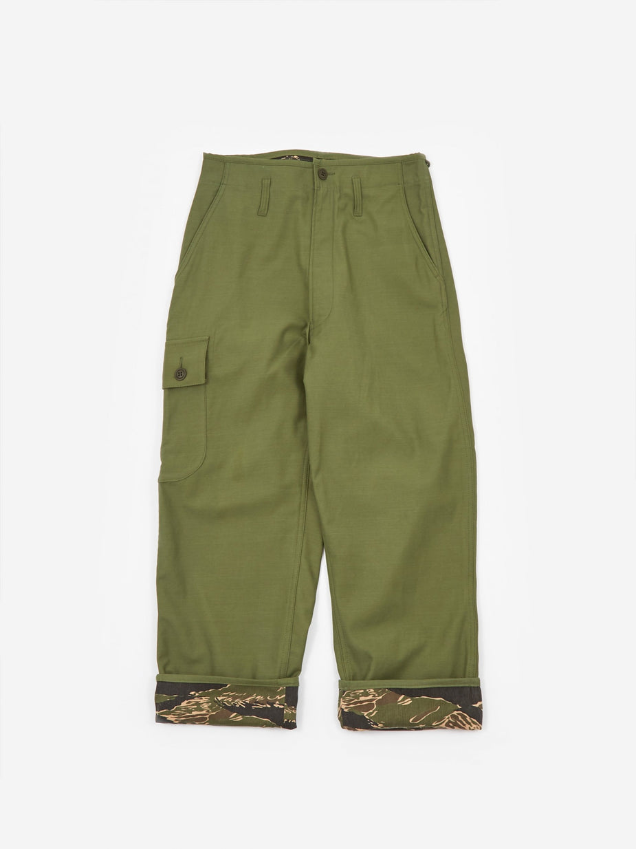 Junya Watanabe Man Junya Watanabe MAN Cotton Back Satin Trouser - Green - Green