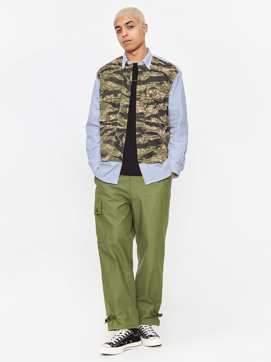 Junya Watanabe Man Junya Watanabe MAN Cotton Back Satin Trouser - Green - Green