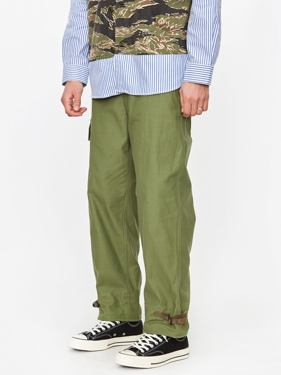 Junya Watanabe Man Junya Watanabe MAN Cotton Back Satin Trouser - Green - Green