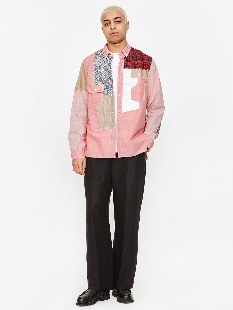 Junya Watanabe Man Junya Watanabe MAN Cotton Check Fabric Mix Shirt - Red/White/Multi - Red
