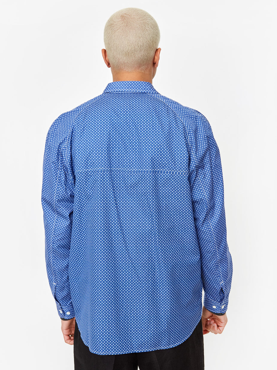 Junya Watanabe Man Junya Watanabe MAN Garbardine Cotton Broad Print Shirt - Beige/Blue/White - Blue