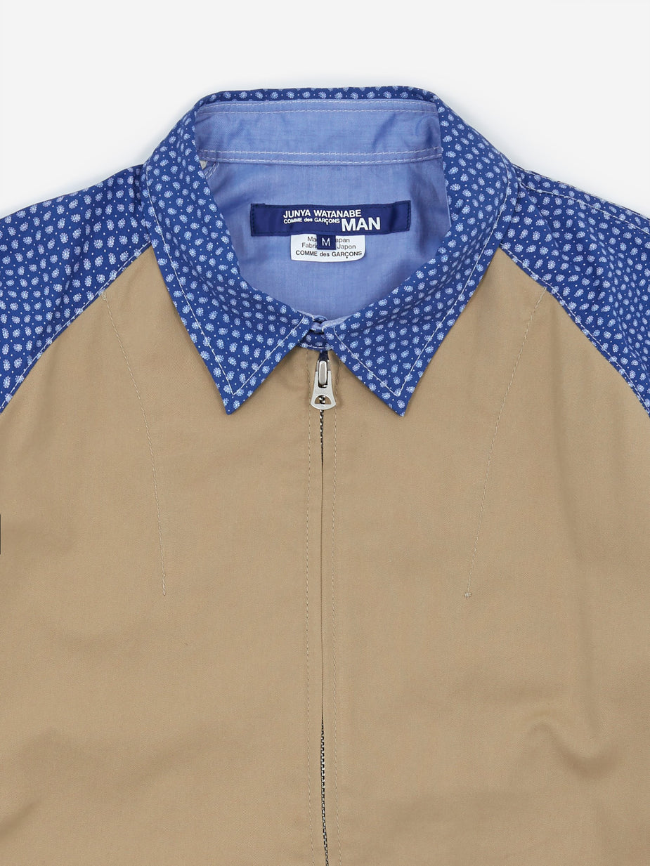 Junya Watanabe Man Junya Watanabe MAN Garbardine Cotton Broad Print Shirt - Beige/Blue/White - Blue
