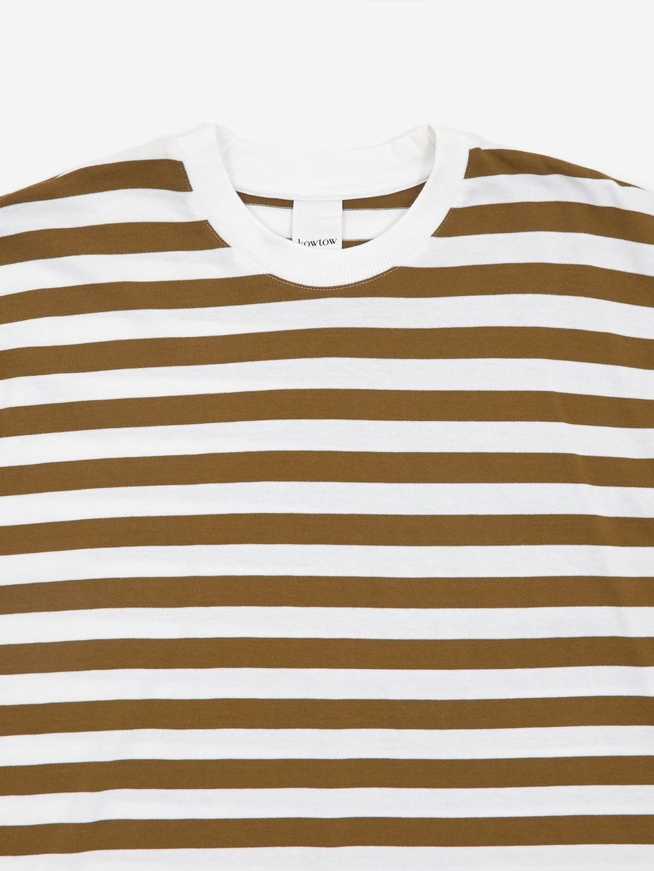 Kowtow Kowtow Oversized Stripe Boxy T-Shirt - Khaki/White - White