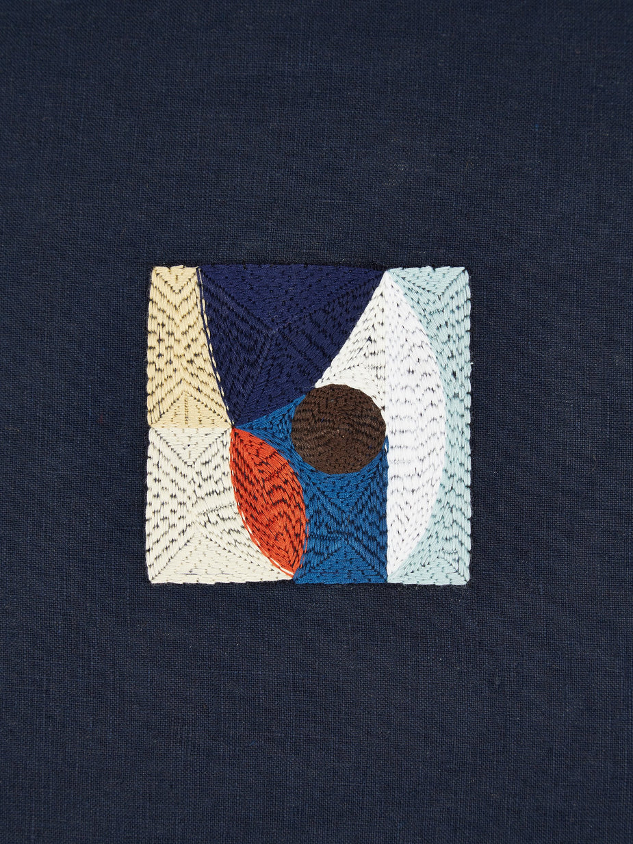 Laurie Maun Laurie Maun Navy Peep Hole Cushion - Other