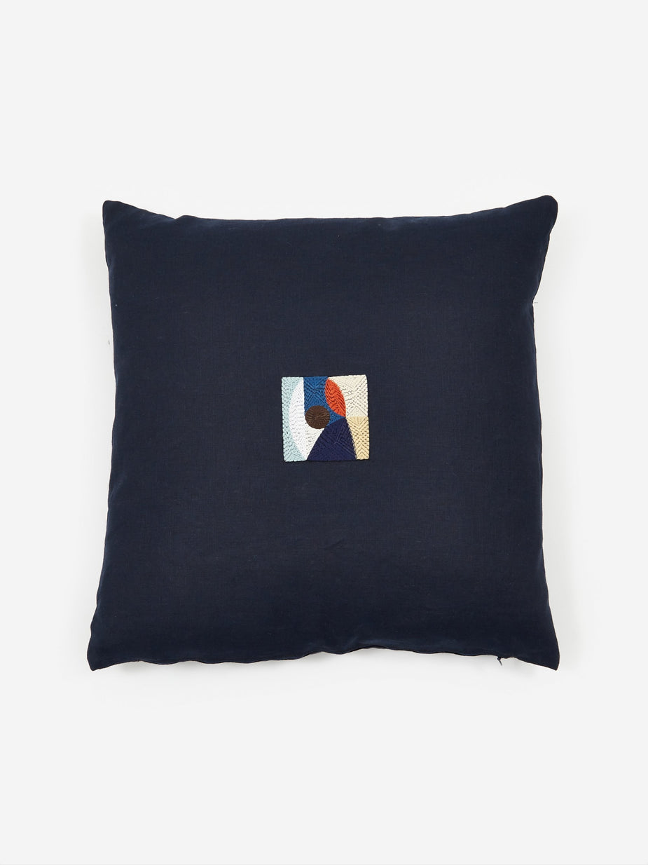 Laurie Maun Laurie Maun Navy Peep Hole Cushion - Other