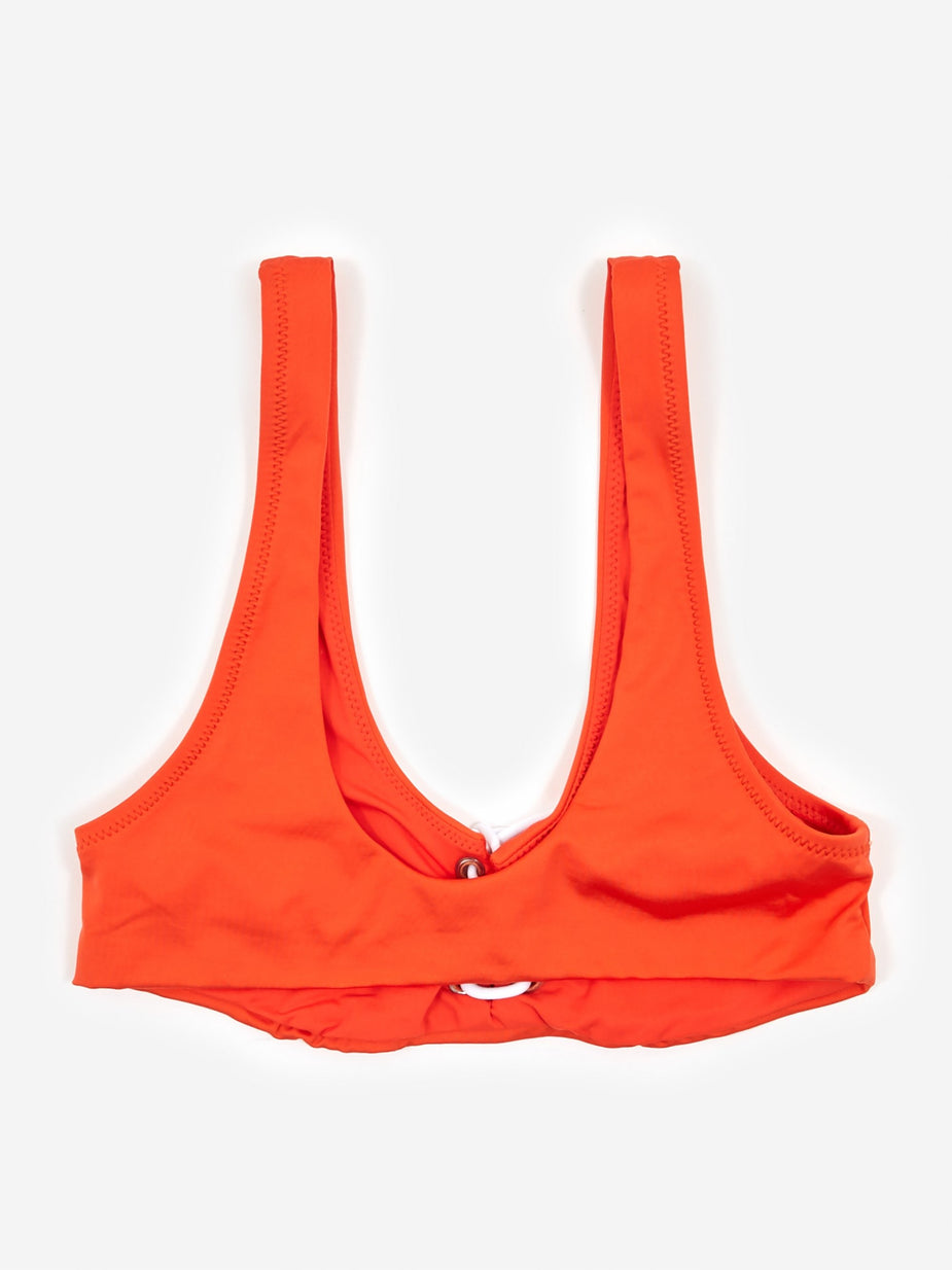 Les Girls Les Boys Les Girl Les Boy Lace Up Bikini Crop Top - Orange - Orange