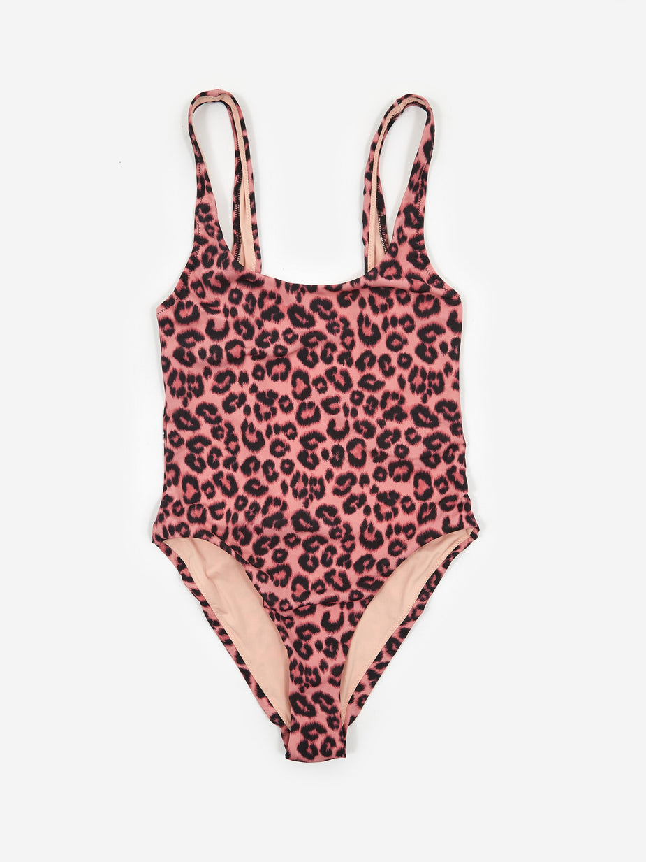 Les Girls Les Boys Les Girl Les Boy Leo Print Scoop Back Swimsuit - Pink - Pink
