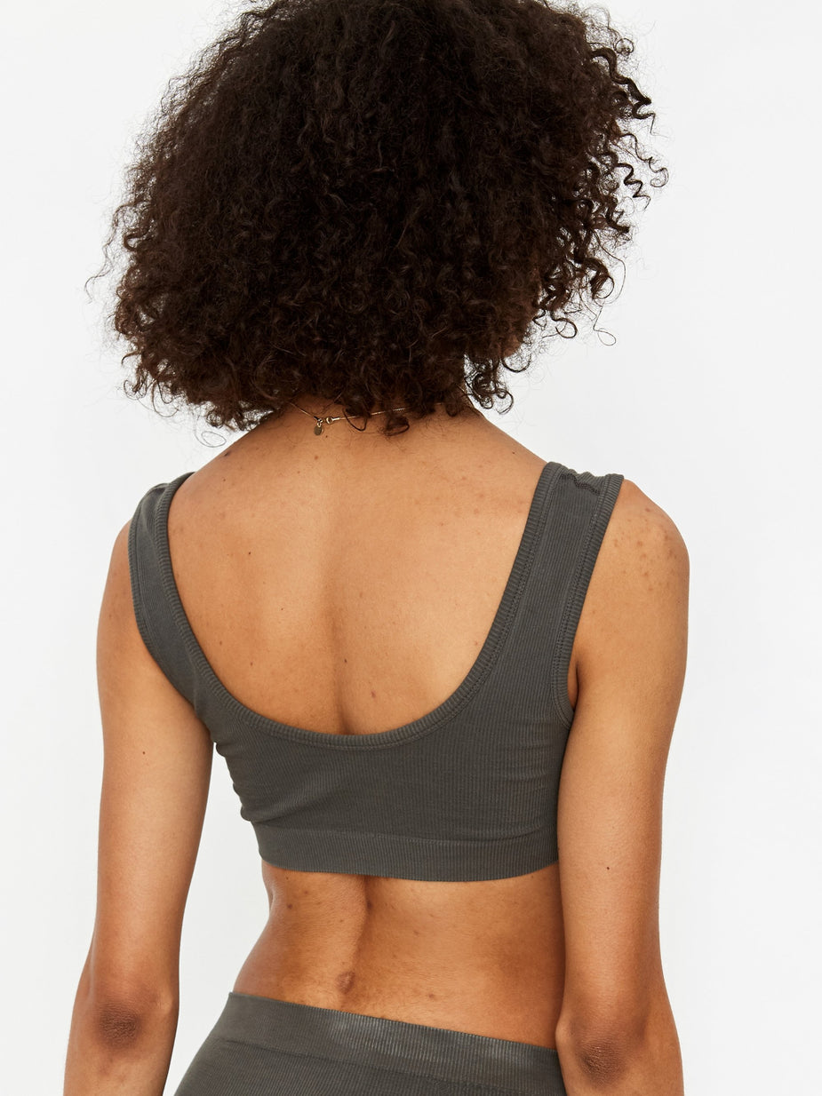 Les Girls Les Boys Les Girl Les Boy Rib Bra Top - Dark Shadow - Other