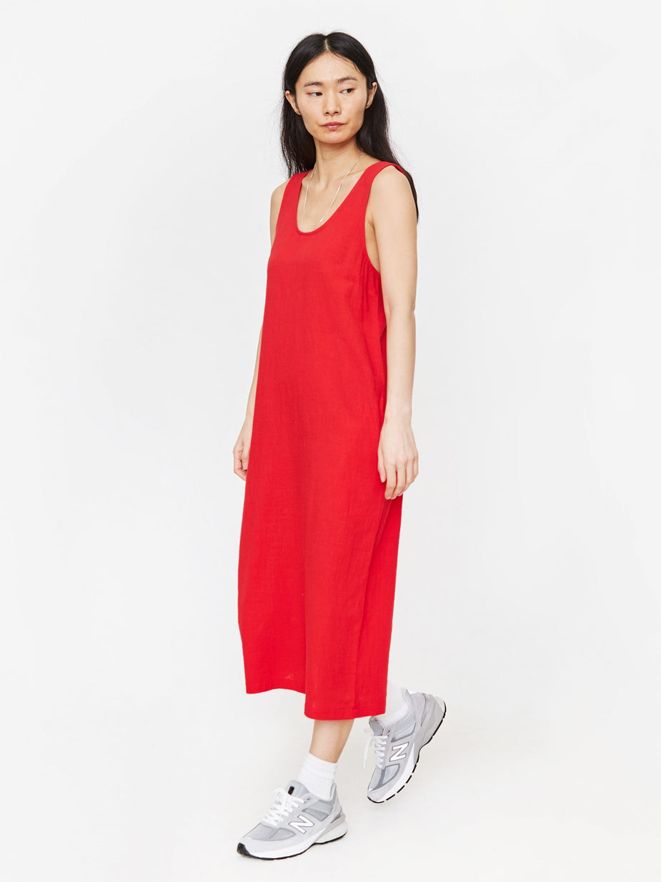 LF Markey LF Markey Basic Linen Dress - Red - Red