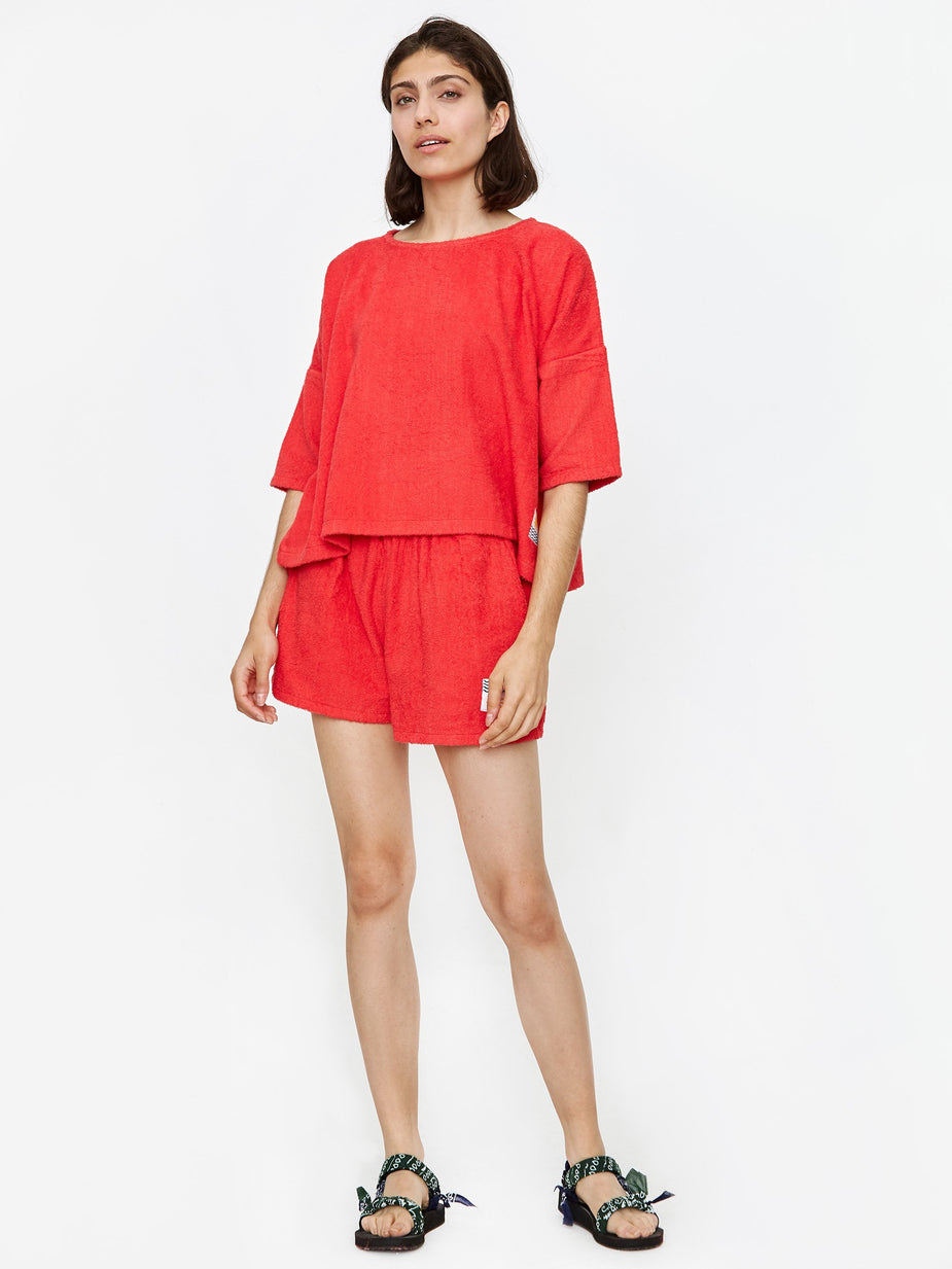 LF Markey LF Markey Basic Towelling Top - Red - Red