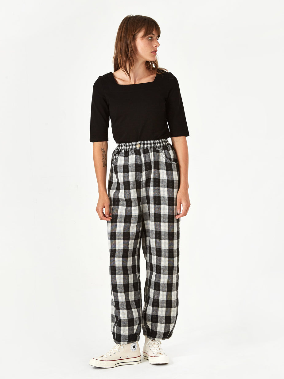 LF Markey LF Markey Fat Boy Trouser - Black Check - Black