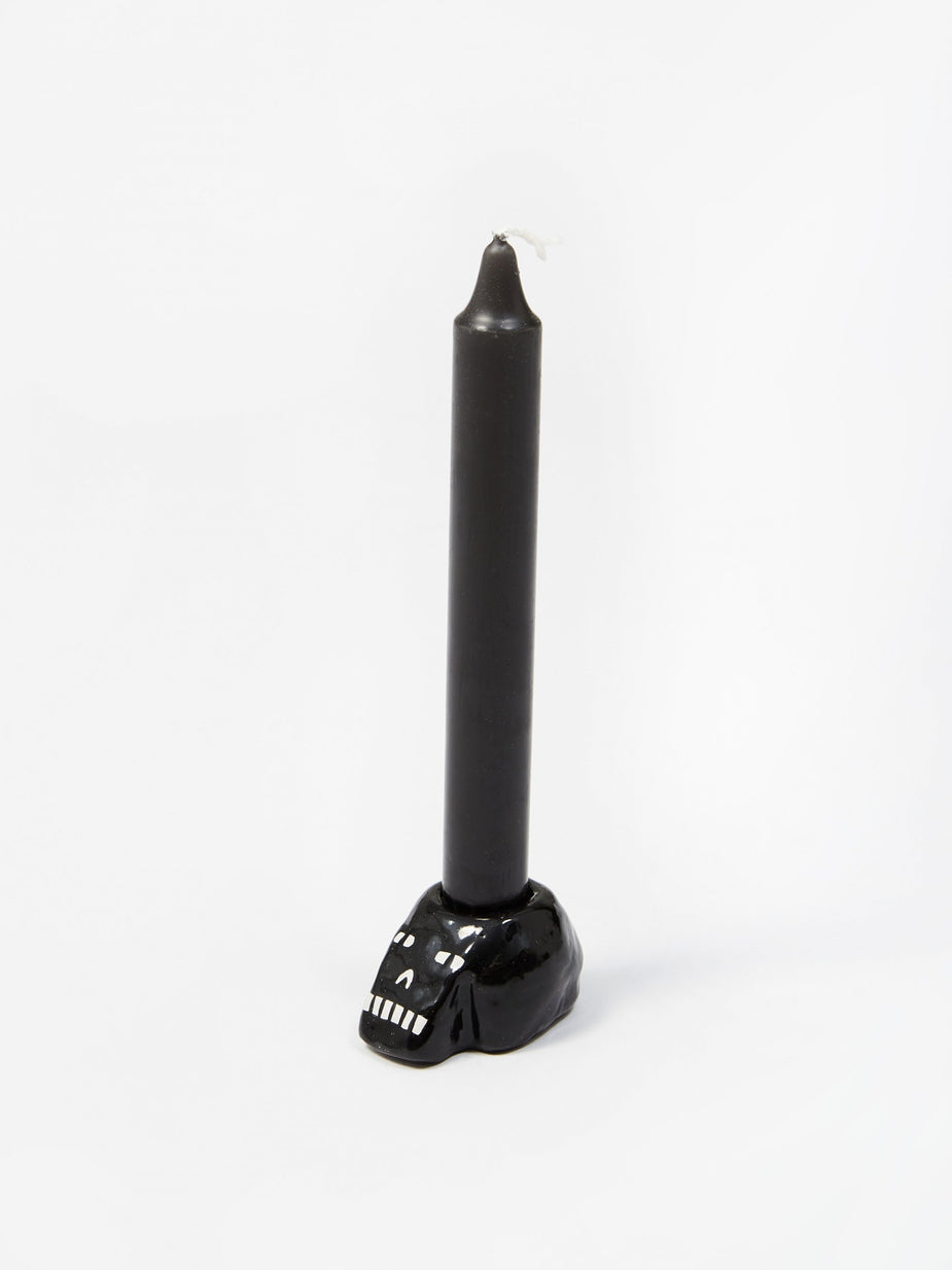 Lucy Kirk Lucy Kirk Black Skull Candleholder - Other