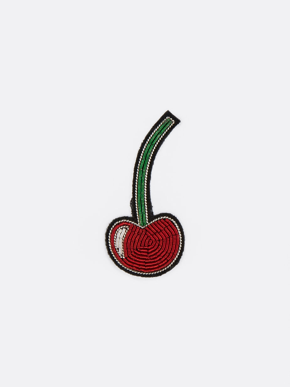 Macon & Lesquoy Macon & Lesquoy Cherry Embroidered Pin - Red