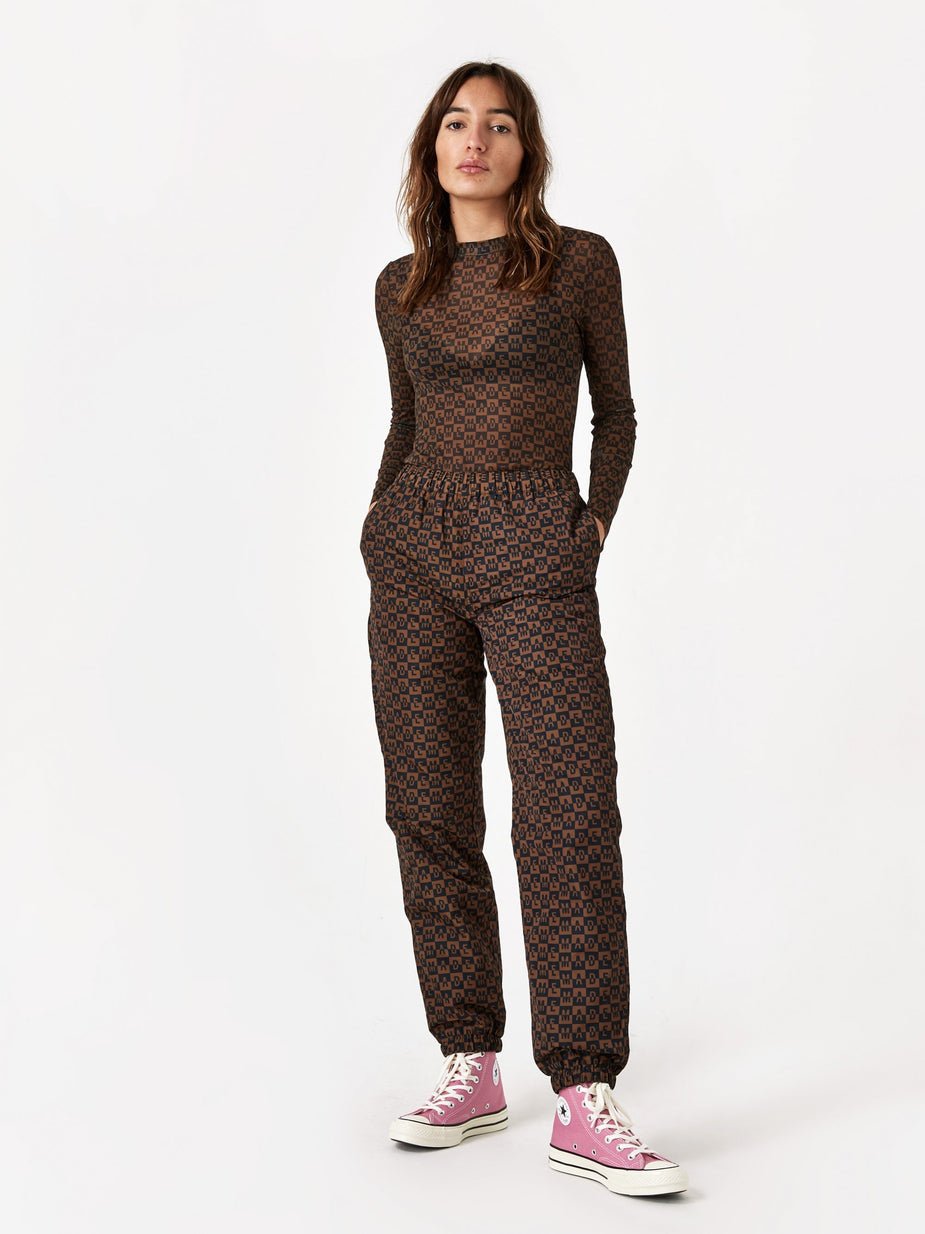 MadeMe MadeMe Checkered Logo Trackpant - Brown - Brown