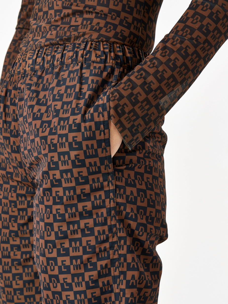 MadeMe MadeMe Checkered Logo Trackpant - Brown - Brown