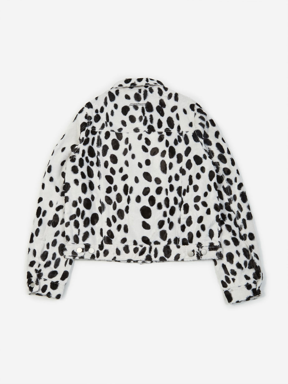 MadeMe MadeMe Dalmation Faux Fur Trucker Jacket - White - White