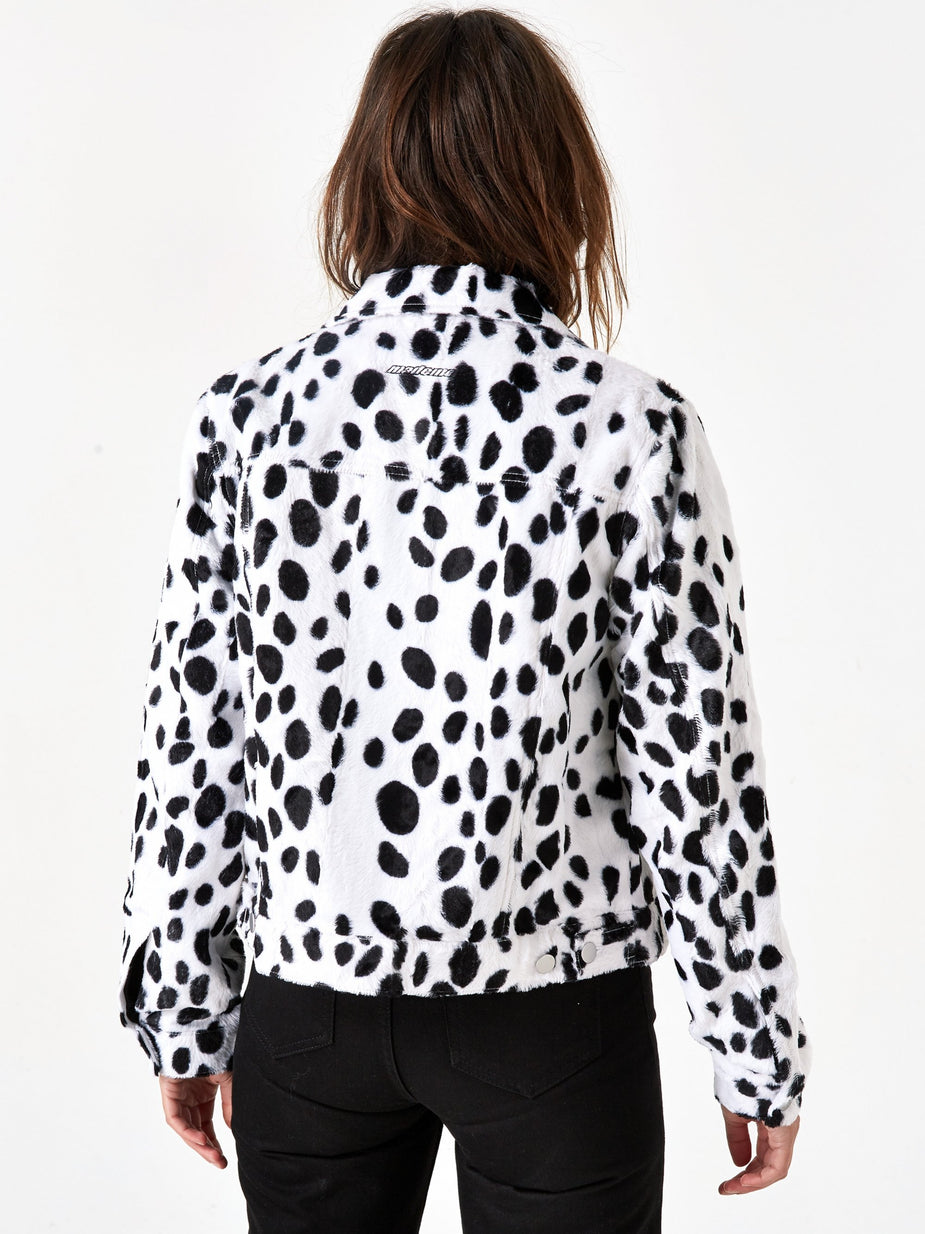 MadeMe MadeMe Dalmation Faux Fur Trucker Jacket - White - White