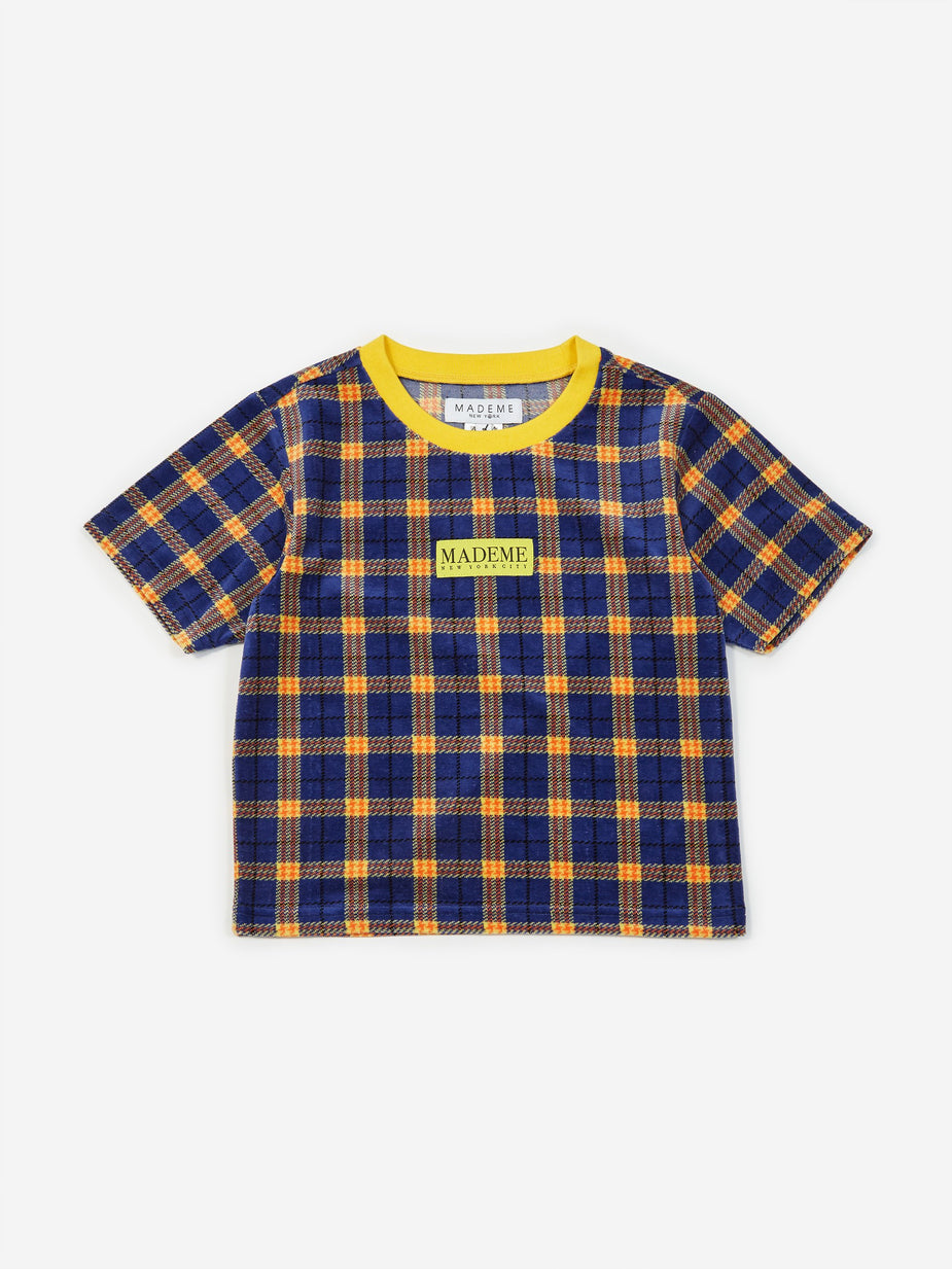 MadeMe MadeMe Velour Plaid Baby T-Shirt - Blue - Blue