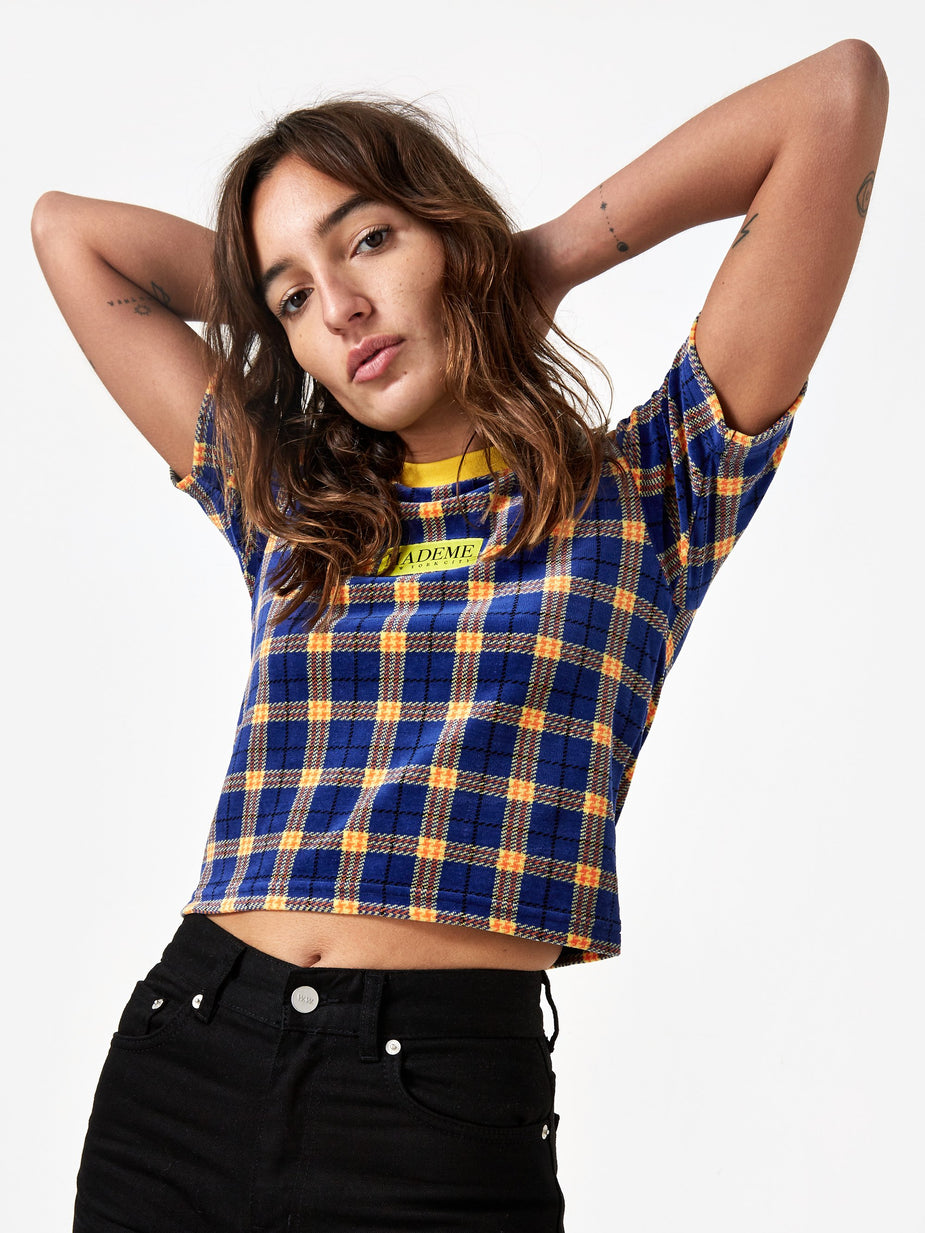 MadeMe MadeMe Velour Plaid Baby T-Shirt - Blue - Blue