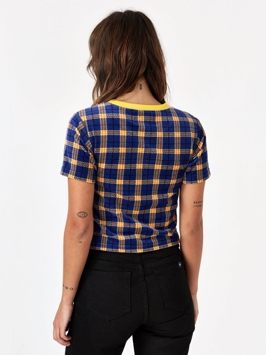 MadeMe MadeMe Velour Plaid Baby T-Shirt - Blue - Blue