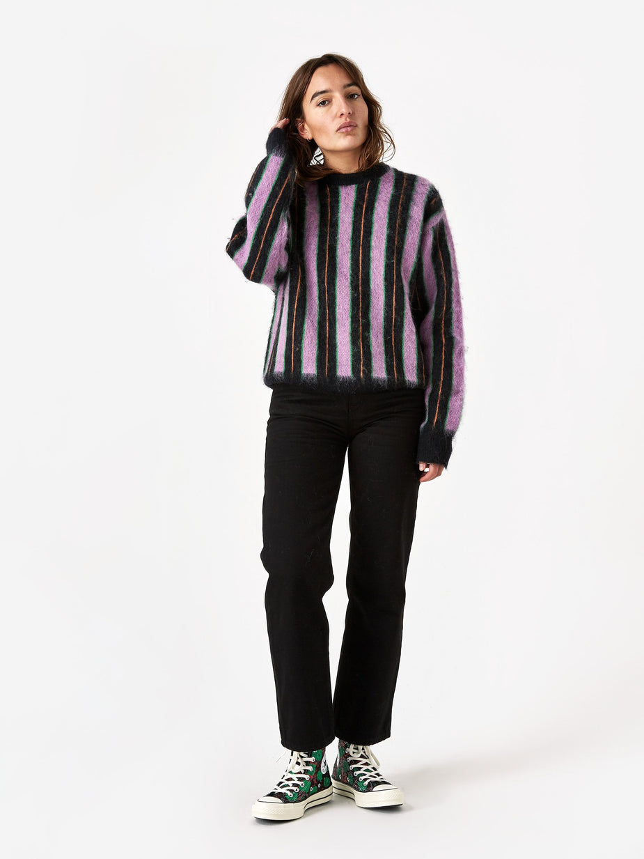 MadeMe MadeMe Vertical Striped Mohair Sweater - Black - Black