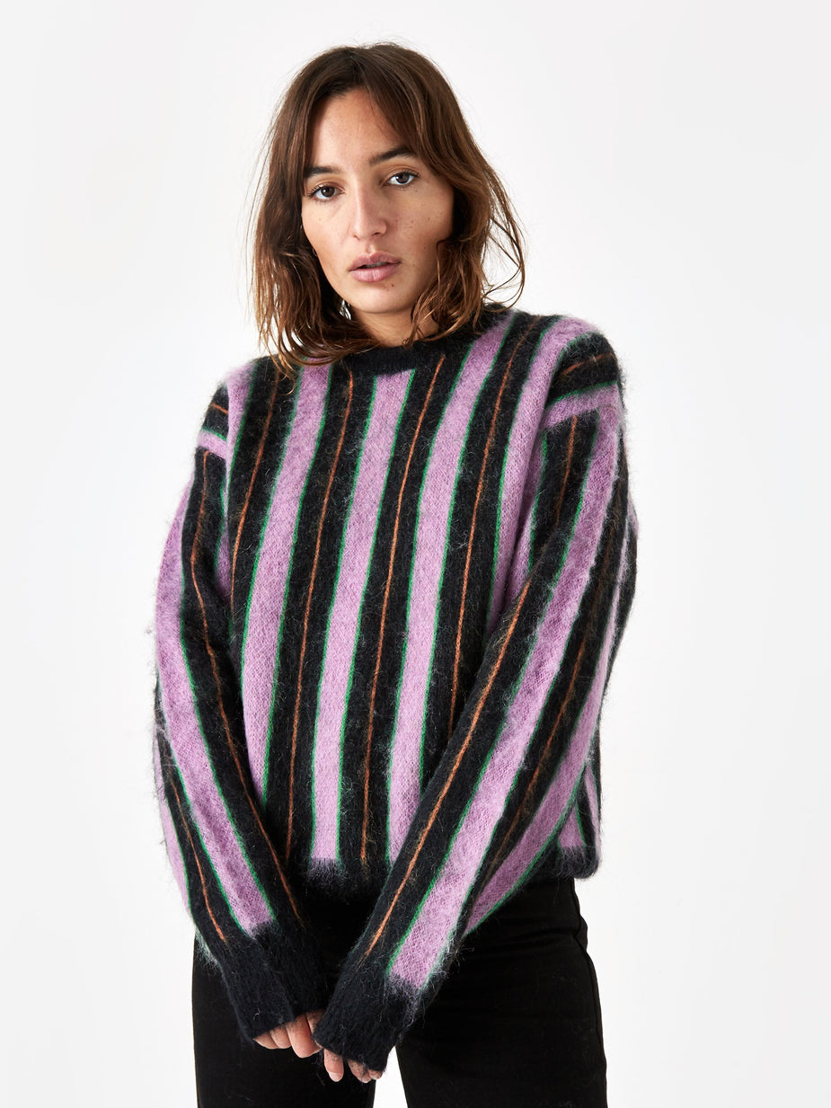 MadeMe MadeMe Vertical Striped Mohair Sweater - Black - Black