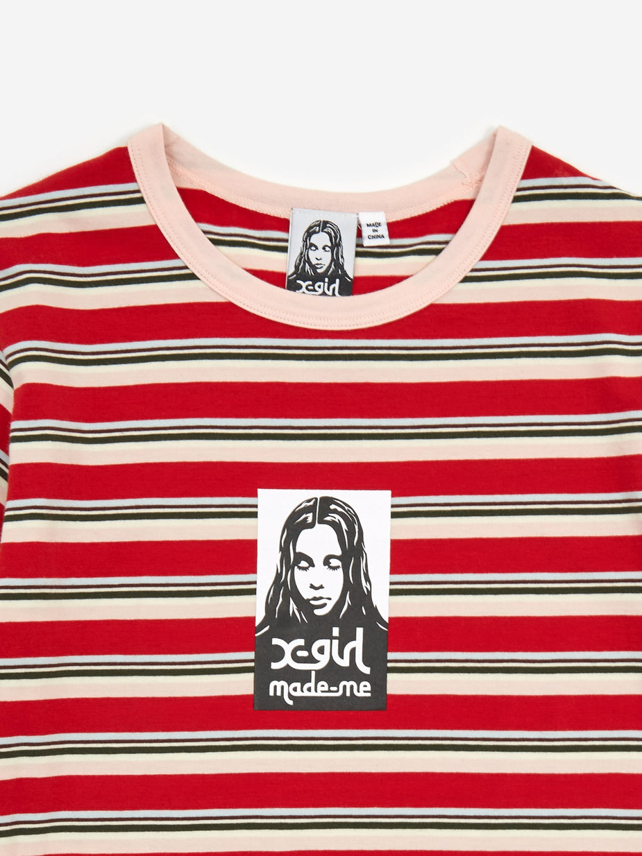 MadeMe MadeMe x X-Girl Baby T - Red Stripe - Red