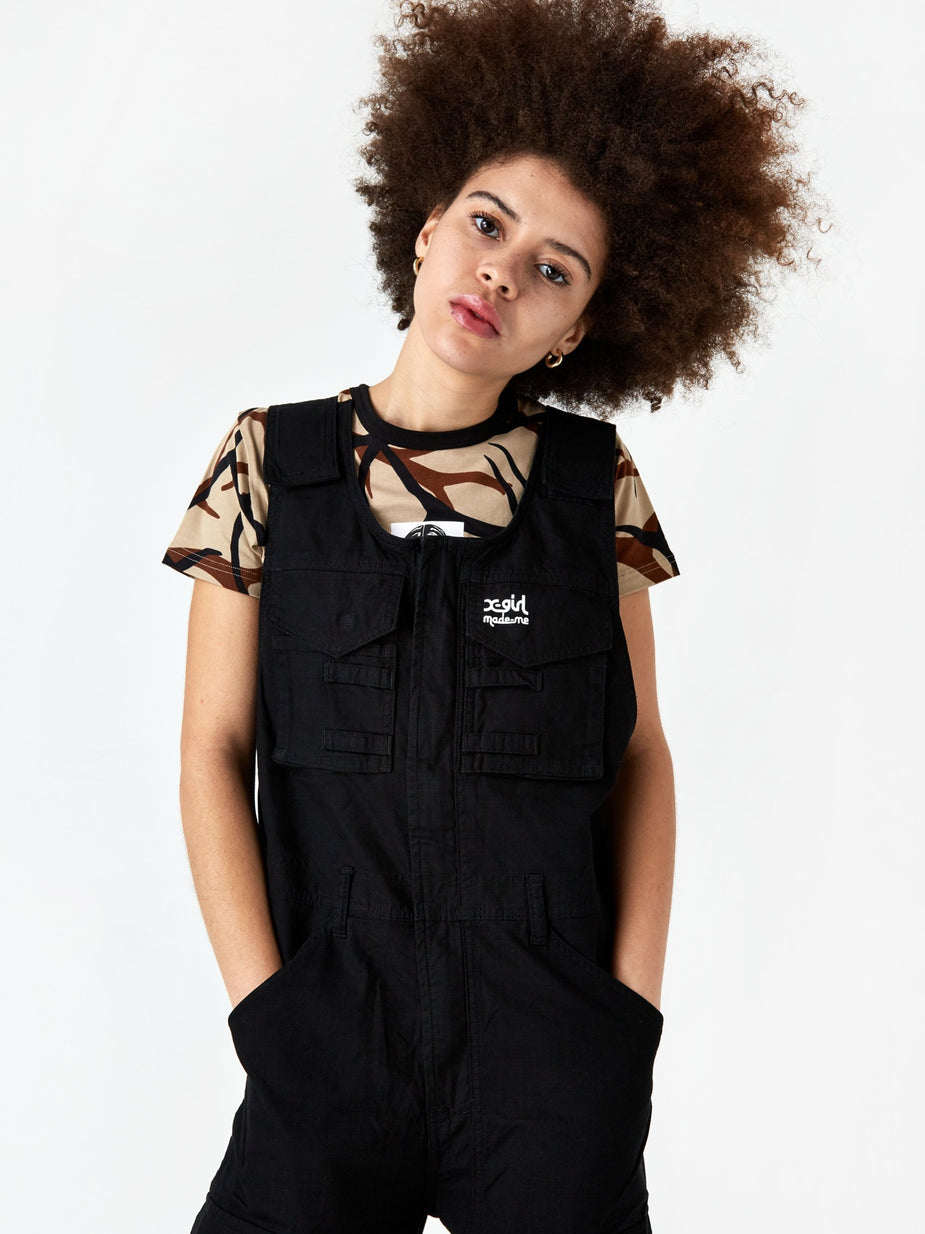 MadeMe MadeMe x X-Girl Cargo Overall - Black - Black