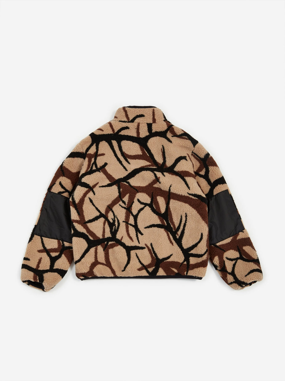 MadeMe MadeMe x X-Girl Reversible Fleece Jacket - Black/Tan - Black