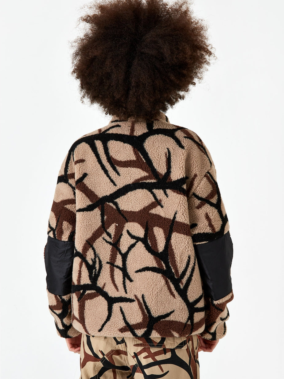 MadeMe MadeMe x X-Girl Reversible Fleece Jacket - Black/Tan - Black