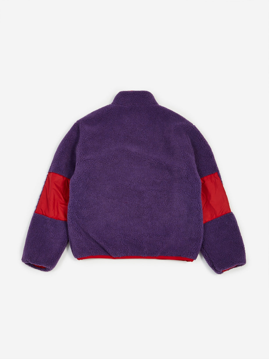 MadeMe MadeMe x X-Girl Reversible Fleece Jacket - Purple/Red - Red