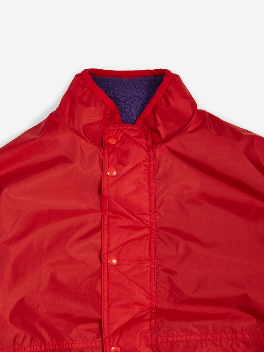 MadeMe MadeMe x X-Girl Reversible Fleece Jacket - Purple/Red - Red