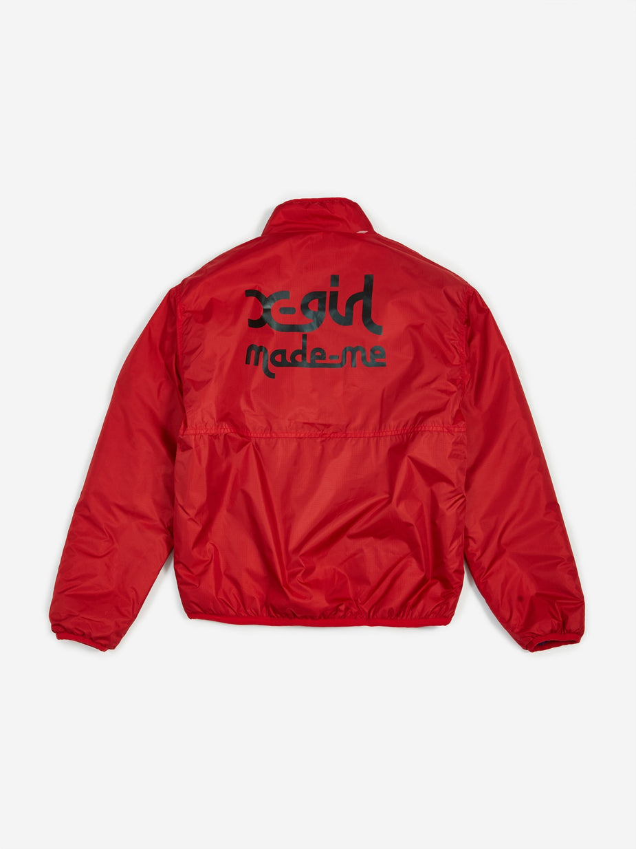 MadeMe MadeMe x X-Girl Reversible Fleece Jacket - Purple/Red - Red