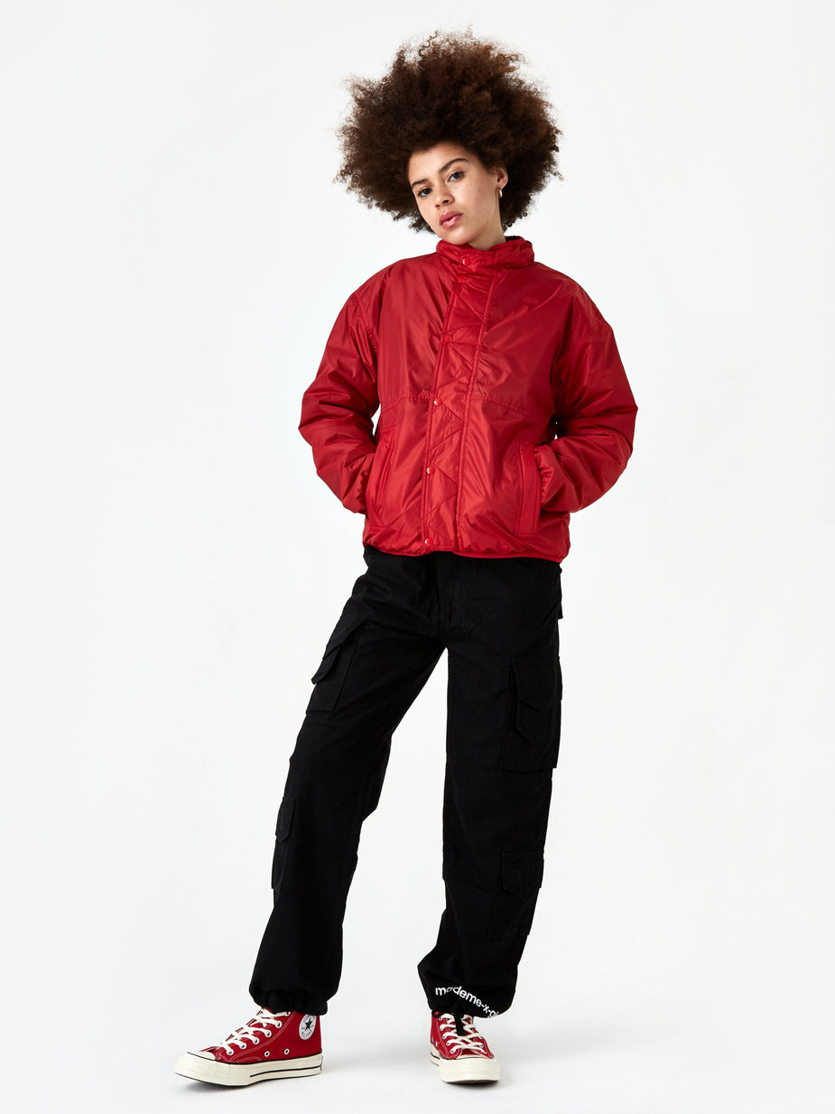 MadeMe MadeMe x X-Girl Reversible Fleece Jacket - Purple/Red - Red