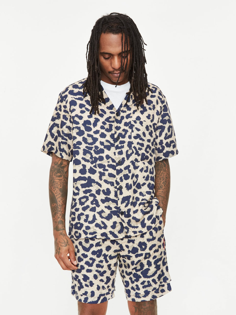 Magic Castles Magic Castles Camp Collar Shirt - Leopard - Animal Print