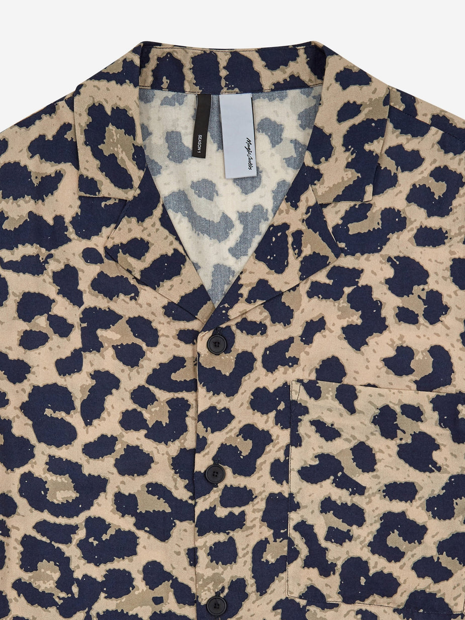 Magic Castles Magic Castles Camp Collar Shirt - Leopard - Animal Print