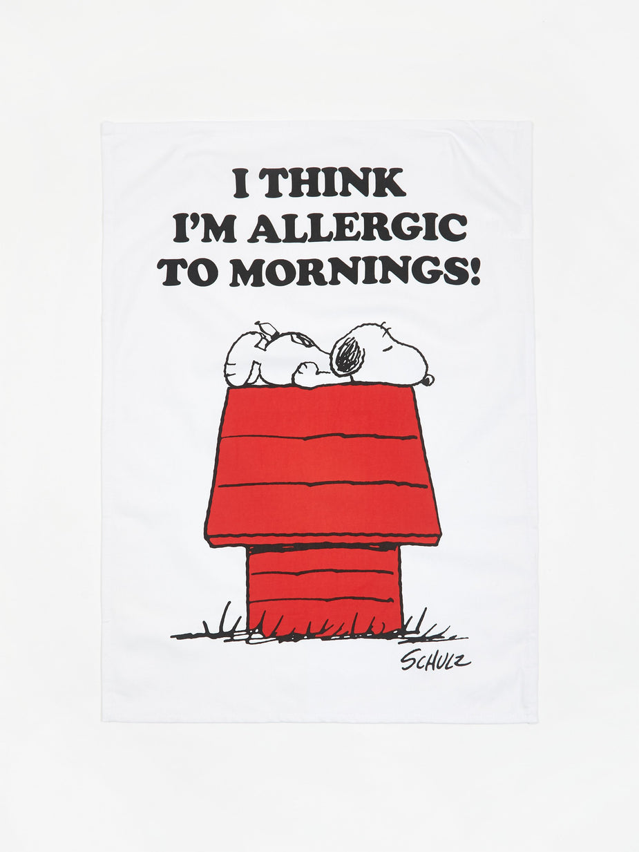 Peanuts Peanuts Tea Towel - Allergic to Mornings - 70cmx50cm - Other