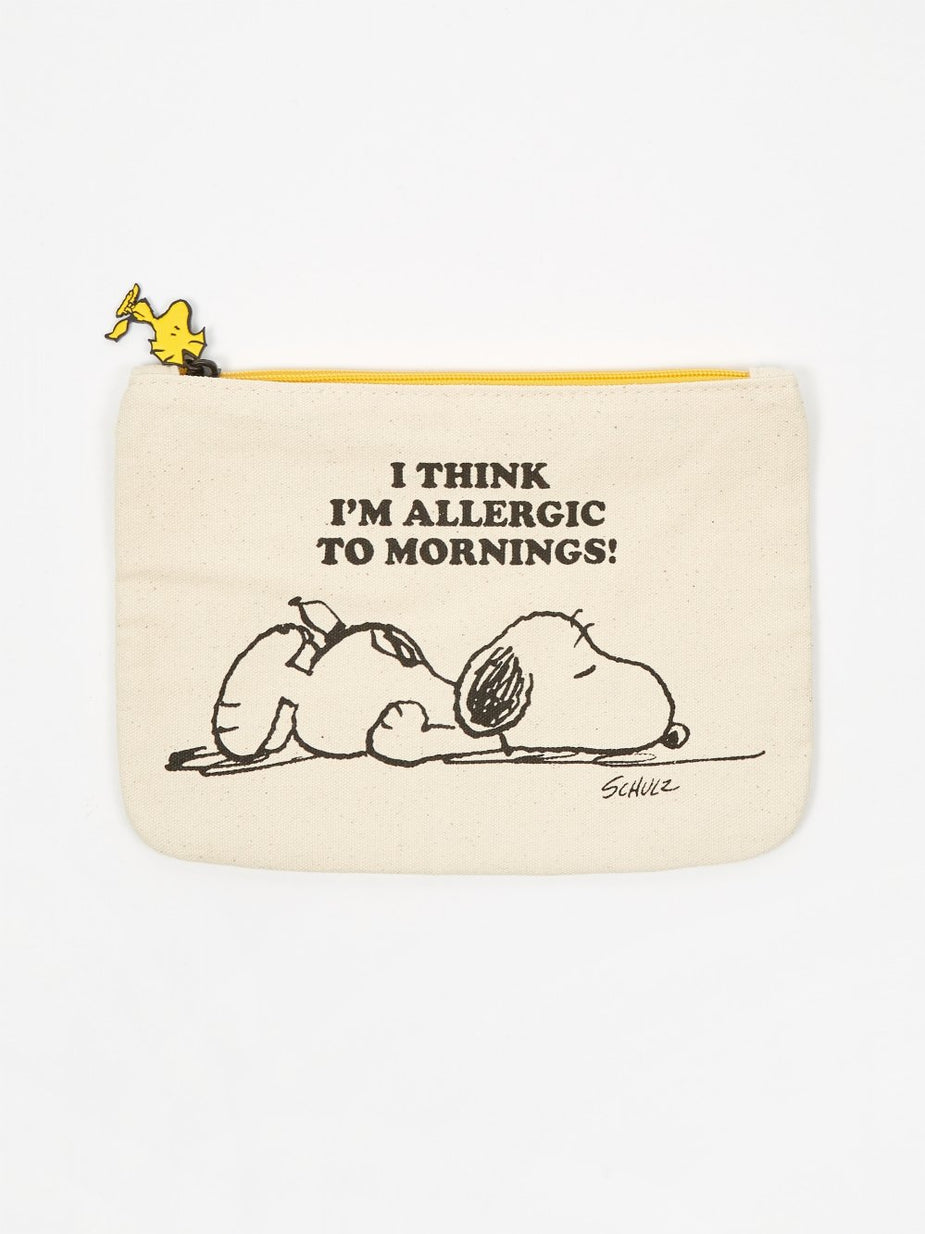 Peanuts Peanuts Zipper Pouch - Allergic to Mornings - 24cmx19cm - Other