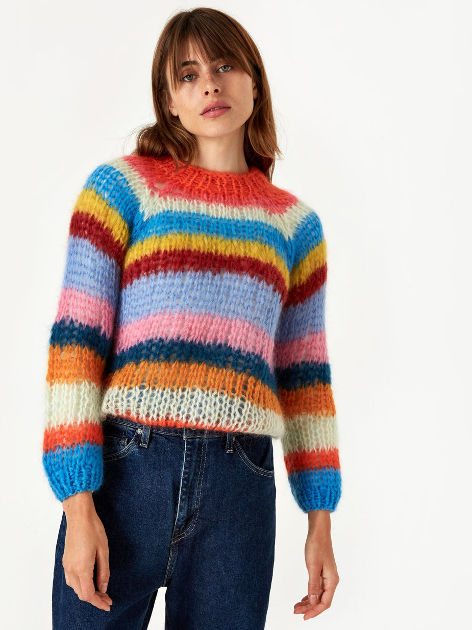 Maiami Maiami Mohair Basic Stripe Sweater - Multi - Multi