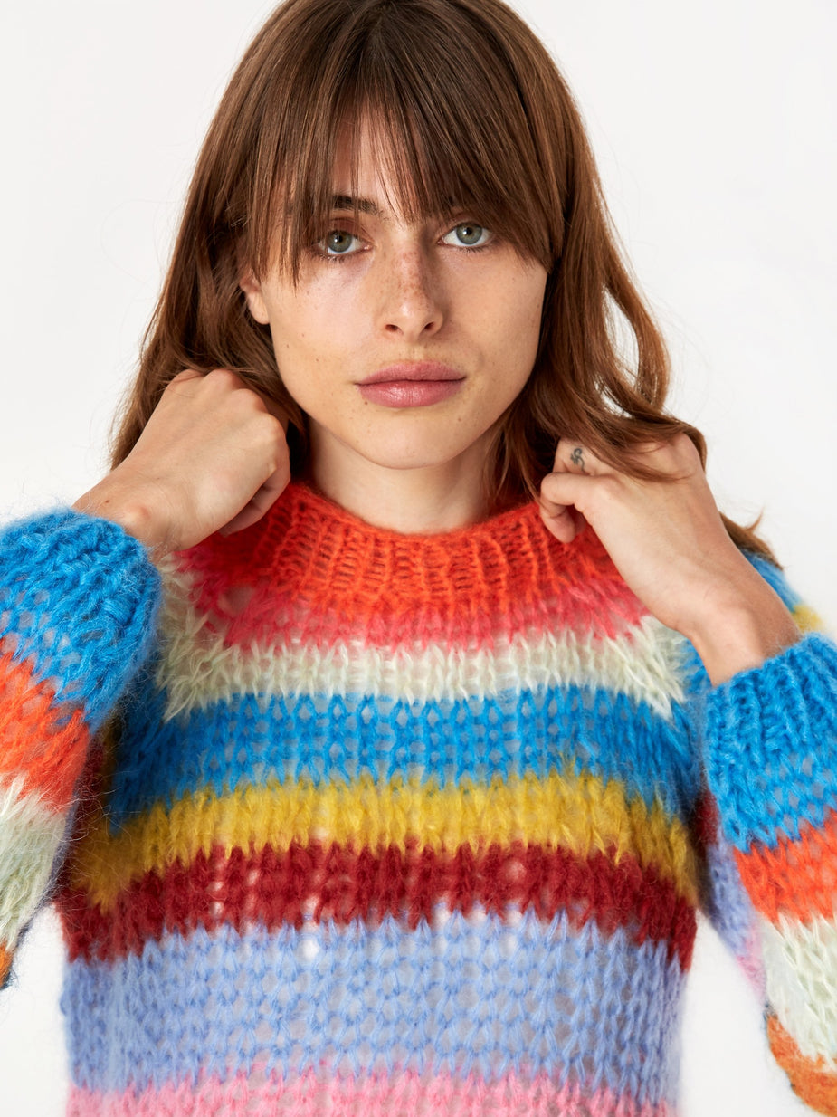 Maiami Maiami Mohair Basic Stripe Sweater - Multi - Multi